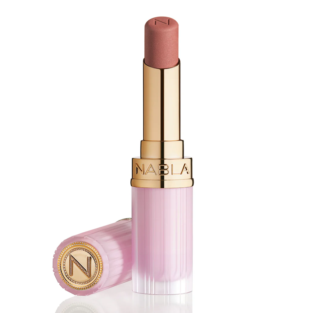 Light pink nude Nabla Beyond Blurry lipstick with a soft matte finish.