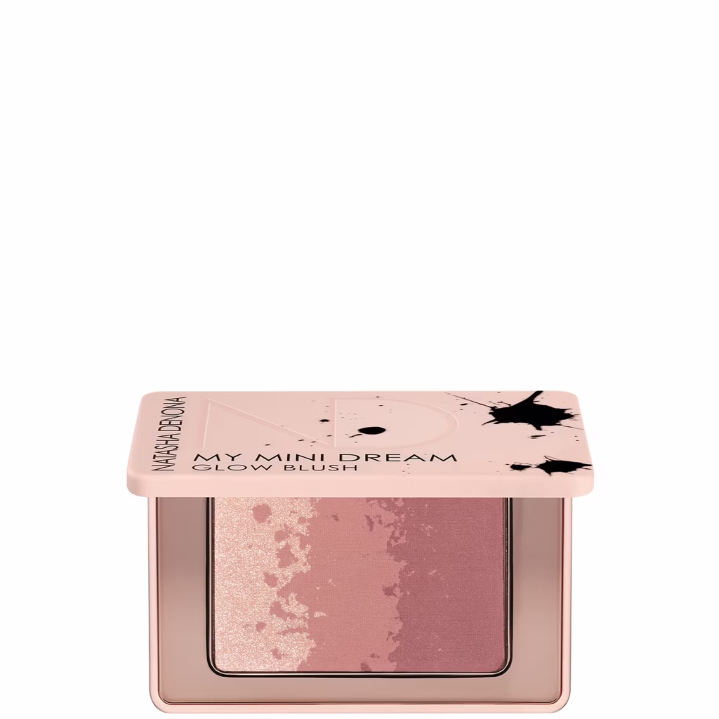 Natasha Denona Mini Dream Glow Blush in a soft, glowing rose shade.